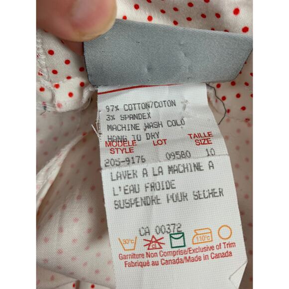 Rose Rose style 205-9176 Ladies sz 10 cropped polka dot pants‎ with lace ankles - Picture 7 of 7